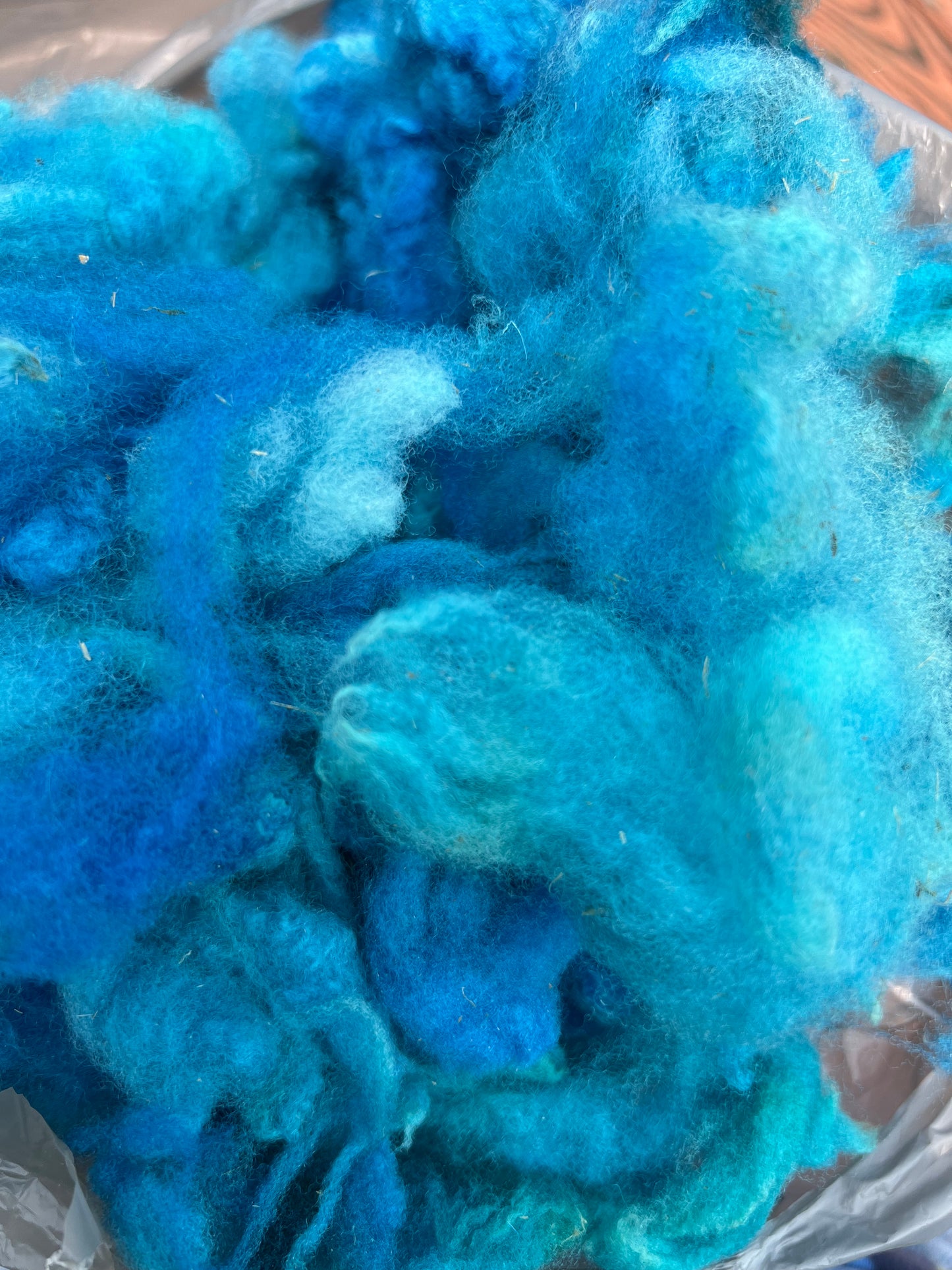 Blue Polypal for carding, combing, spinning and felting