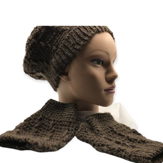 Ribbed Hand Warmers and Hat