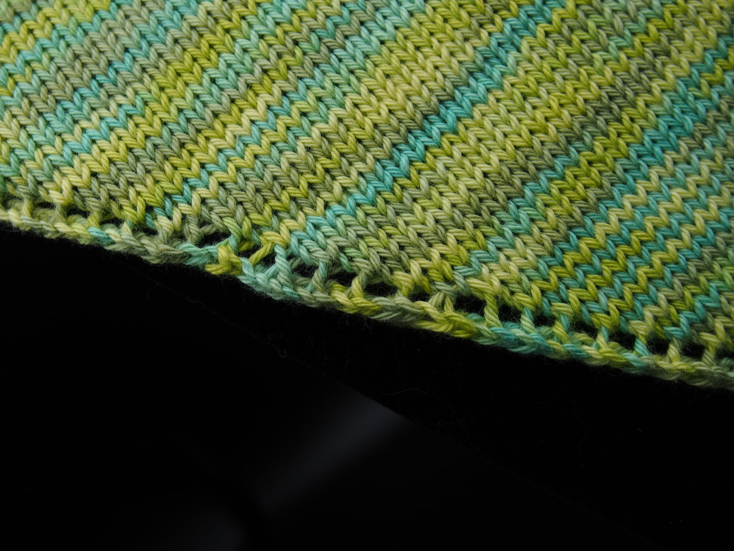 green and yellow scarf